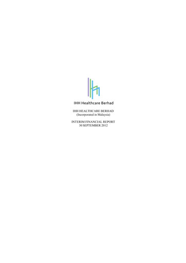 Miniature IHH Healthcare
 Rapport trimestriel 2012-q3