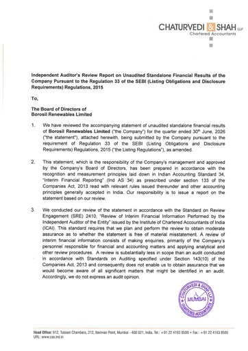 Thumbnail Borosil Quarterly Report 2026-q1