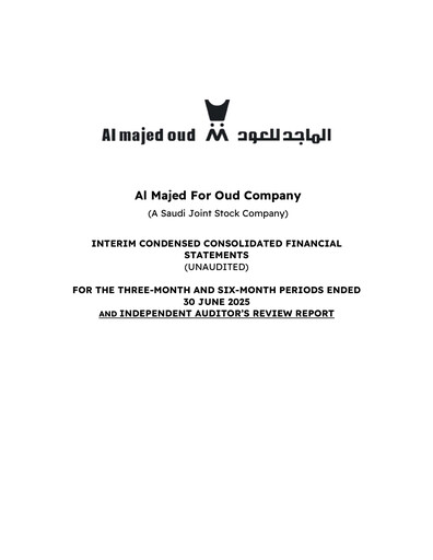 Miniature Al Majed for Oud Company Bilan financier 2025-h1