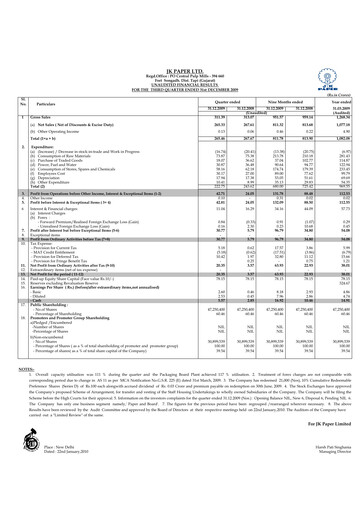 Miniature JK Paper Rapport trimestriel 2009-q3