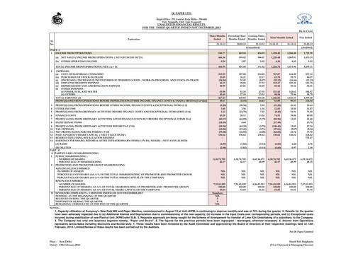 Miniature JK Paper Rapport trimestriel 2013-q3