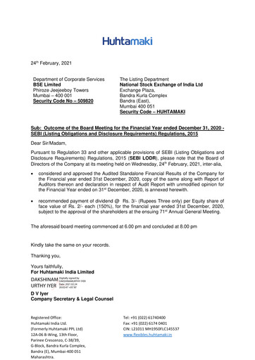 Thumbnail Huhtamaki India
 Quarterly Report 2020-q4