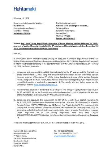 Thumbnail Huhtamaki India
 Quarterly Report 2025-q4