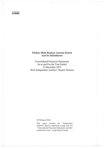 Thumbnail Halkbank Financial Statement 2015