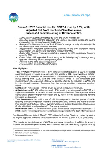 Thumbnail Snam Quarterly Report 2025-q1