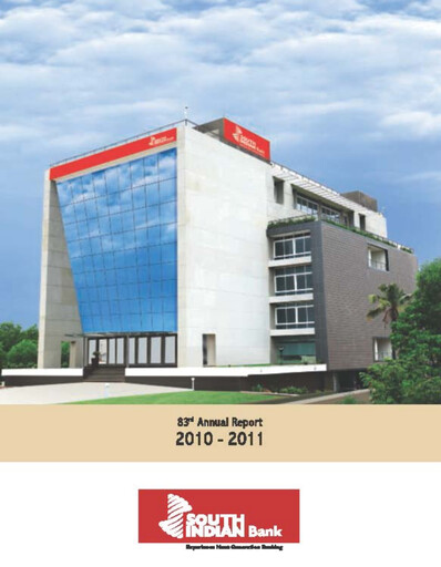 Thumbnail South Indian Bank
 Annual Report 2010-2011