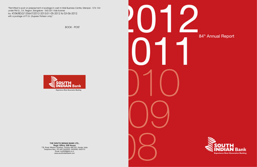 Thumbnail South Indian Bank
 Annual Report 2011-2012