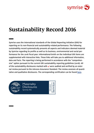Thumbnail Symrise Sustainability Report 2016