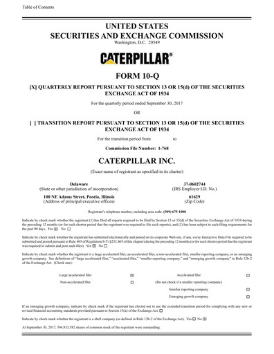 Thumbnail Caterpillar Quarterly Report 2017-q3