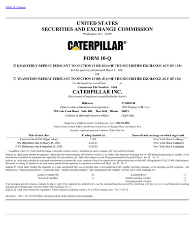 Thumbnail Caterpillar Quarterly Report 2021-q1