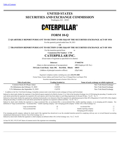 Thumbnail Caterpillar Quarterly Report 2021-q2