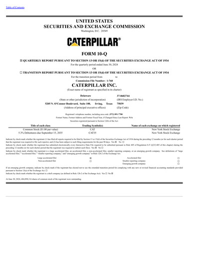 Thumbnail Caterpillar Quarterly Report 2024-q2