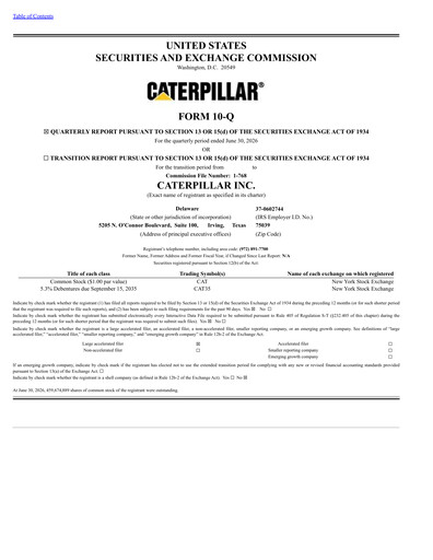 Thumbnail Caterpillar Quarterly Report 2026-q2