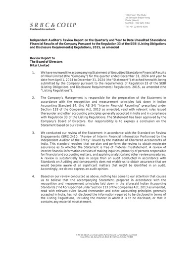 Thumbnail Hikal Quarterly Report 2025-q3