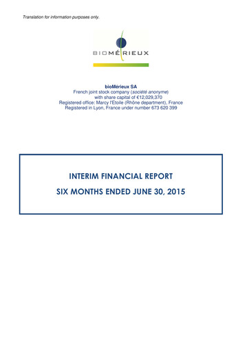 Thumbnail bioMérieux Half-year Report 2015