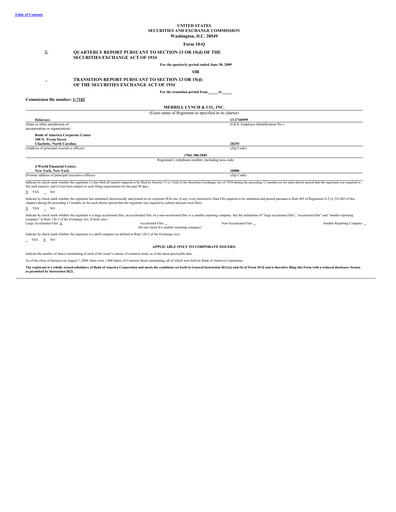 Thumbnail Bank of America  Quarterly Report 2009-q2