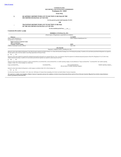 Thumbnail Bank of America  Quarterly Report 2011-q3