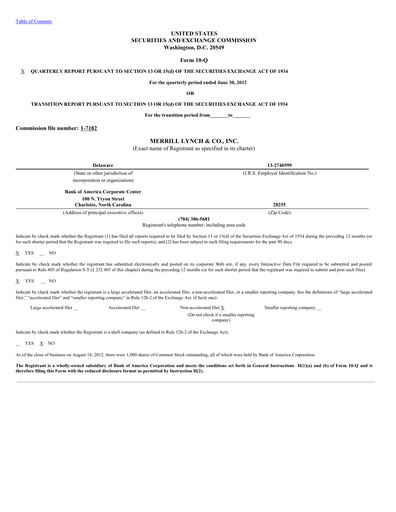 Thumbnail Bank of America  Quarterly Report 2012-q2