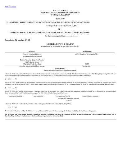 Thumbnail Bank of America  Quarterly Report 2013-q1