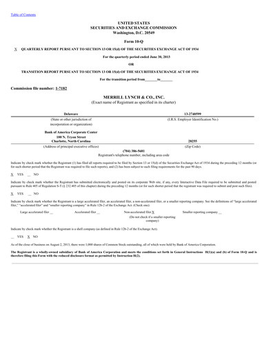 Thumbnail Bank of America  Quarterly Report 2013-q2