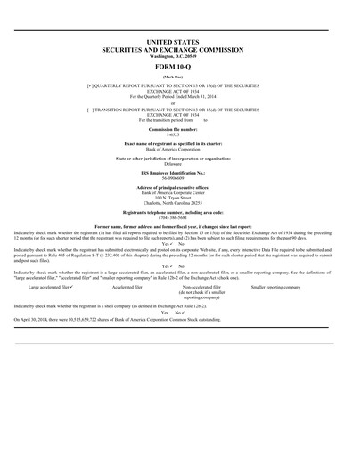 Thumbnail Bank of America  Quarterly Report 2014-q1