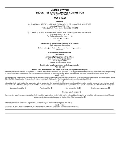 Thumbnail Bank of America  Quarterly Report 2018-q3