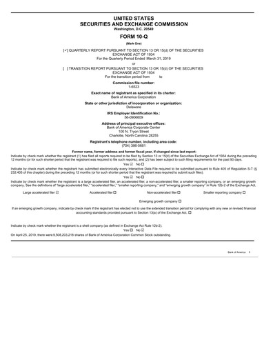 Thumbnail Bank of America  Quarterly Report 2019-q1