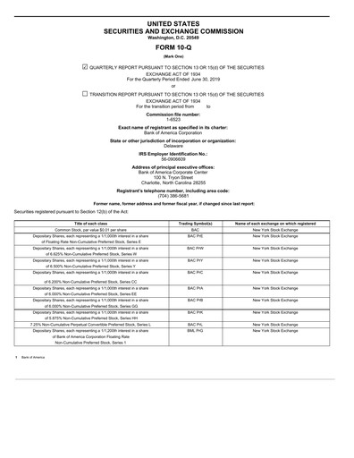 Thumbnail Bank of America  Quarterly Report 2019-q2
