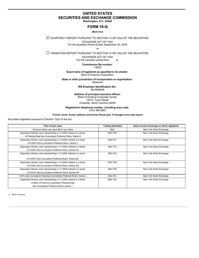 Thumbnail Bank of America  Quarterly Report 2019-q3