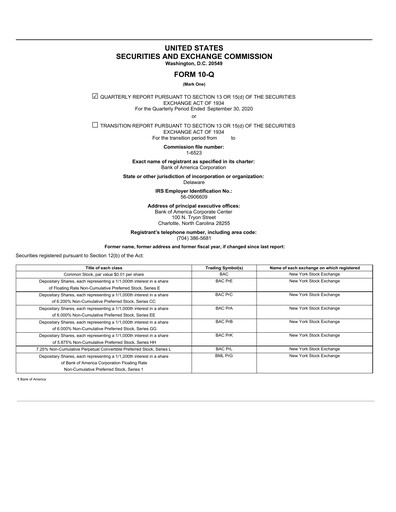 Thumbnail Bank of America  Quarterly Report 2020-q3