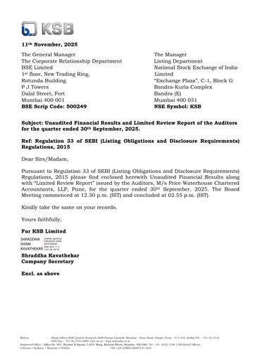 Thumbnail KSB ltd Financial Report 2025-9m