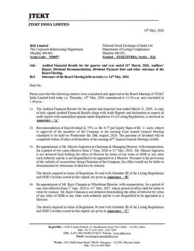Vorschaubild JTEKT India Quartalsbericht 2026-q4