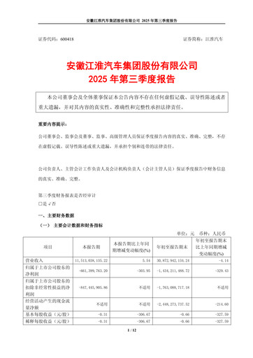 Thumbnail JAC Motors Annual Report 2025-q3