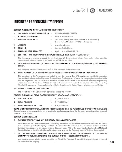 Thumbnail Dish TV
 ESG Report 2020-2021