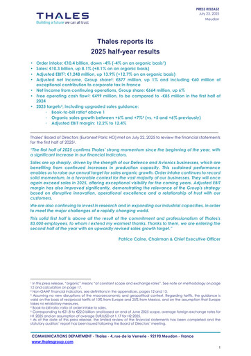 Vorschaubild Thales Halbjahresbericht 2025-h1