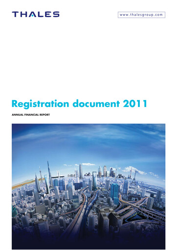 Thumbnail Thales Universal Registration Document 2011