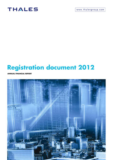 Thumbnail Thales Universal Registration Document 2012