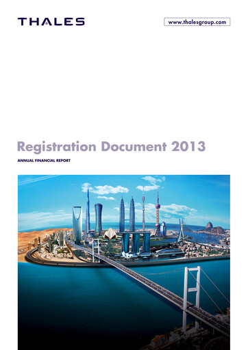 Thumbnail Thales Universal Registration Document 2013