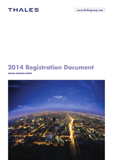 Thumbnail Thales Universal Registration Document 2014
