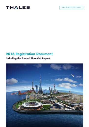Thumbnail Thales Universal Registration Document 2016