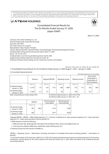 Vorschaubild Ateam Halbjahresbericht fy2026