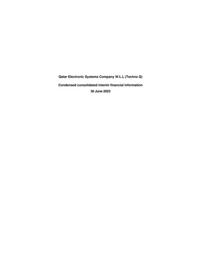 Thumbnail Qatar Electronic Systems Half-year Report 2023-h1