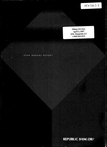 Thumbnail Republic Bank Annual Report 2006