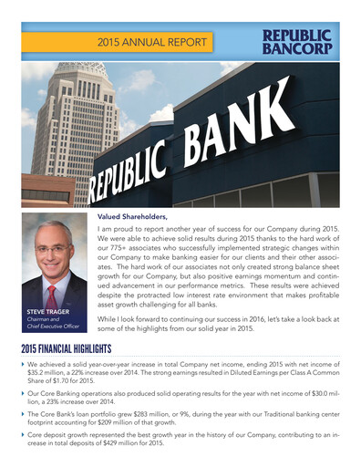 Thumbnail Republic Bank Annual Report 2015
