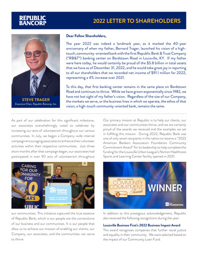 Thumbnail Republic Bank Annual Report 2022