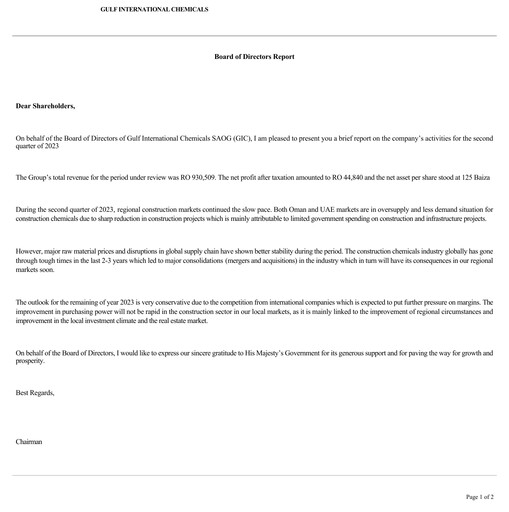 Thumbnail Gulf International Chemicals Quarterly Report 2023-q2