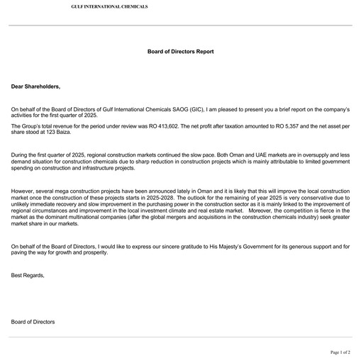 Thumbnail Gulf International Chemicals Quarterly Report 2025-q1
