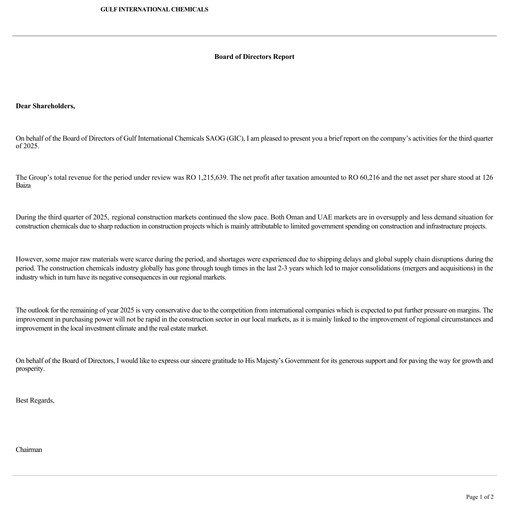 Thumbnail Gulf International Chemicals Quarterly Report 2025-q3