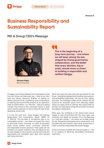 Miniature Swiggy Rapport ESG 2025