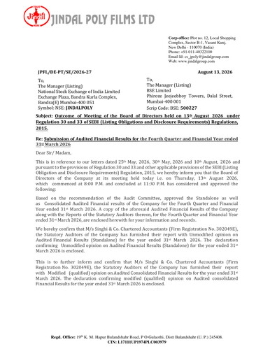 Thumbnail Jindal Poly Films
 Financial Statement 2025-2026